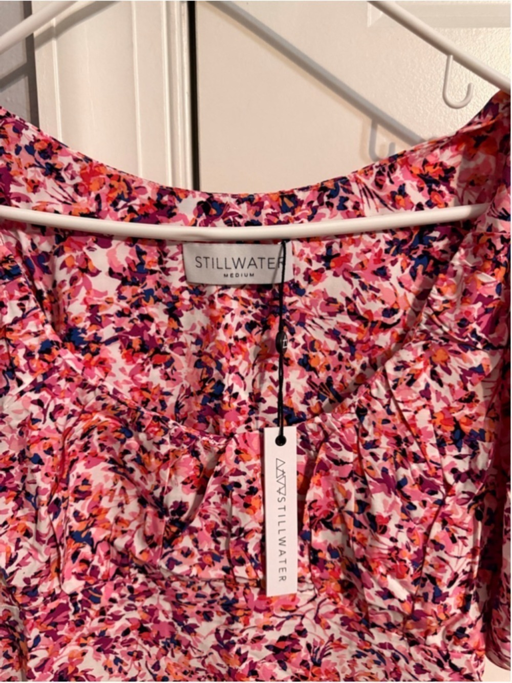Women's Stillwater Pink Floral Mini Dress M - Picture 6 of 8